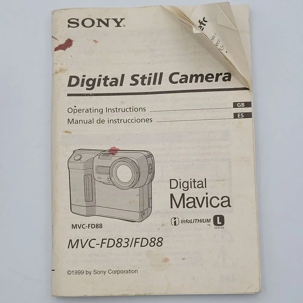 Sony Mavica MVC-FD83 Digital Camera+Battery+Charger+Floppy Disc+Manual WORKS!